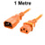 1M Orange IEC-C14 to IEC-C13 Power Cord CAB29-010-ORN