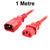 1M Red IEC-C14 to IEC-C13 Power Cord CAB-010-RED