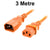 3M Orange IEC-C14 to IEC-C13 Power Cord CAB29-030-ORN