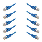 10 Pack of 5M Blue CAT6 Patch Leads