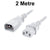 2M White IEC-C14 Male to IEC-C13 Female Power Cord CAB29-020-WHI