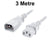 3M White IEC-C14 Male to IEC-C13 Female Power Cord CAB29-030-WHI