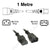 1M Black IEC-C13 to IEC-C14 Power Extension Cord CAB29-1