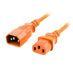 Orange IEC-C14 to IEC-C13 Power Cord
