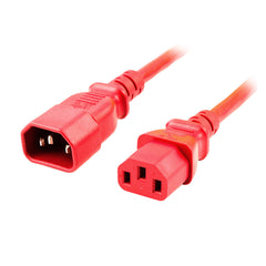Red IEC-C14 to IEC-C13 Power Cord