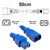 50cm Blue IEC-C14 to IEC-C15 High Temperature IEC Extension Cord CAB30-005-BLU