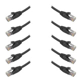 10 Pack of 5m Black CAT6 Patch Leads