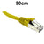 50cm Yellow CAT6A S/FTP Patch Lead with Snag Free Connectors Dueltek CAT6A-0.5-YE