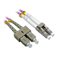 LC-SC OM4 Duplex Fiber Optic Patch Lead