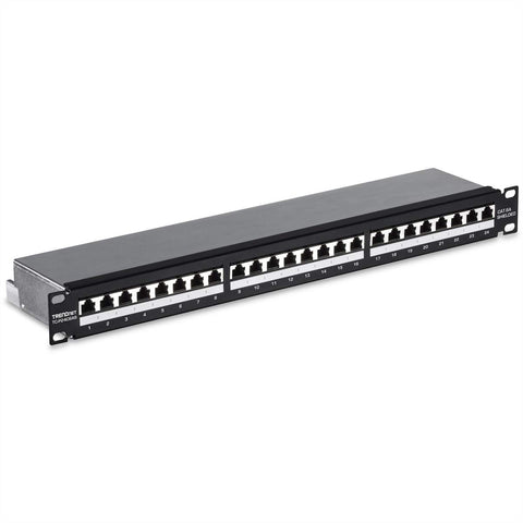 Monoprice Entegrade Series Cat6A 19in 1U Patch Panel, Shielded, 24-port  Dual IDC 